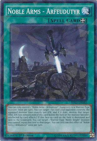 1st Edition, Battle Pack 3: Monster League, Equip Spell, Shatterfoil Rare, Spell Noble Arms - Arfeudutyr [BP03-EN181] Shatterfoil Rare - Trading Card World