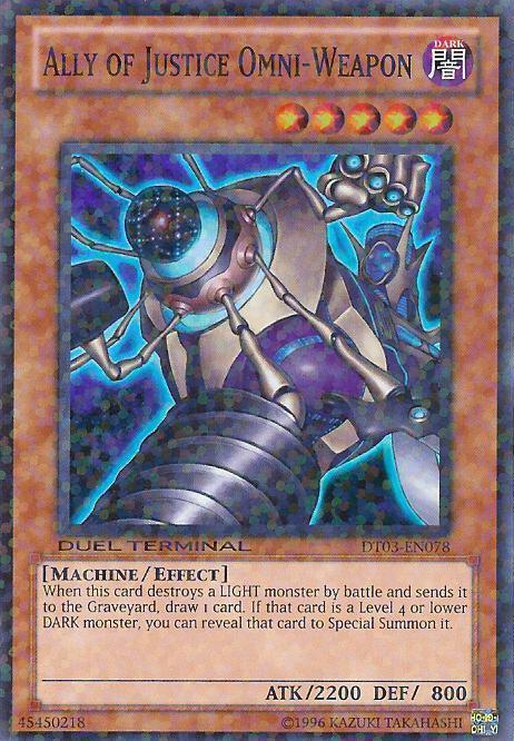 Dark, Duel Terminal 3, Effect Monster, Limited, Machine, Super Rare Ally of Justice Omni-Weapon [DT03-EN078] Super Rare - Trading Card World