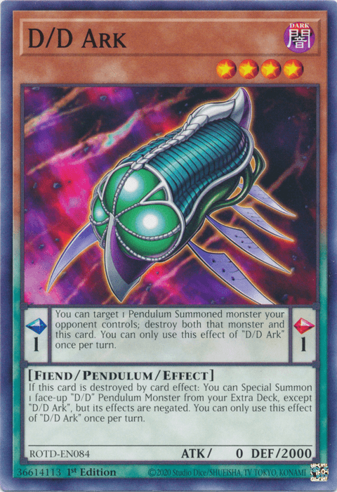 1st Edition, Common, Dark, Fiend, Pendulum/Effect Monster, Rise of the Duelist D/D Ark [ROTD-EN084] Common - Trading Card World