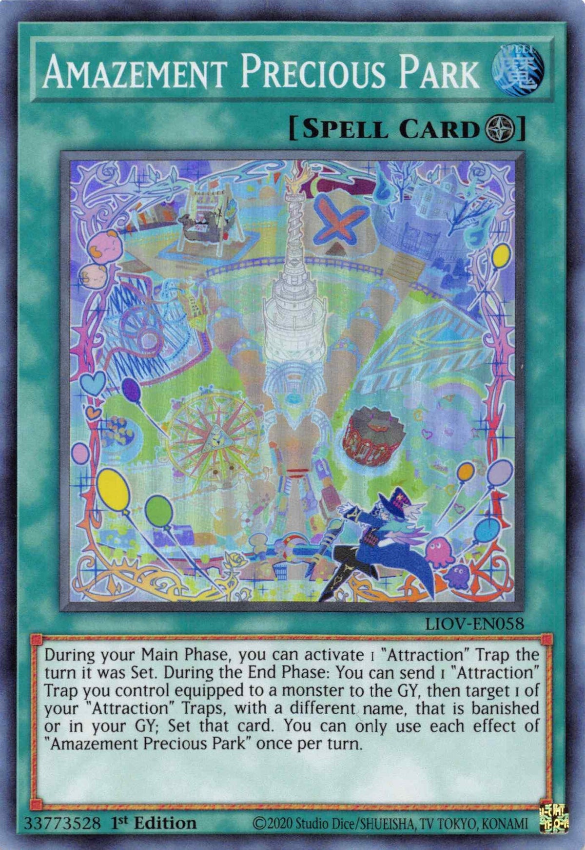 1st Edition, Field Spell, Lightning Overdrive, Spell, Super Rare Amazement Precious Park [LIOV-EN058] Super Rare - Trading Card World