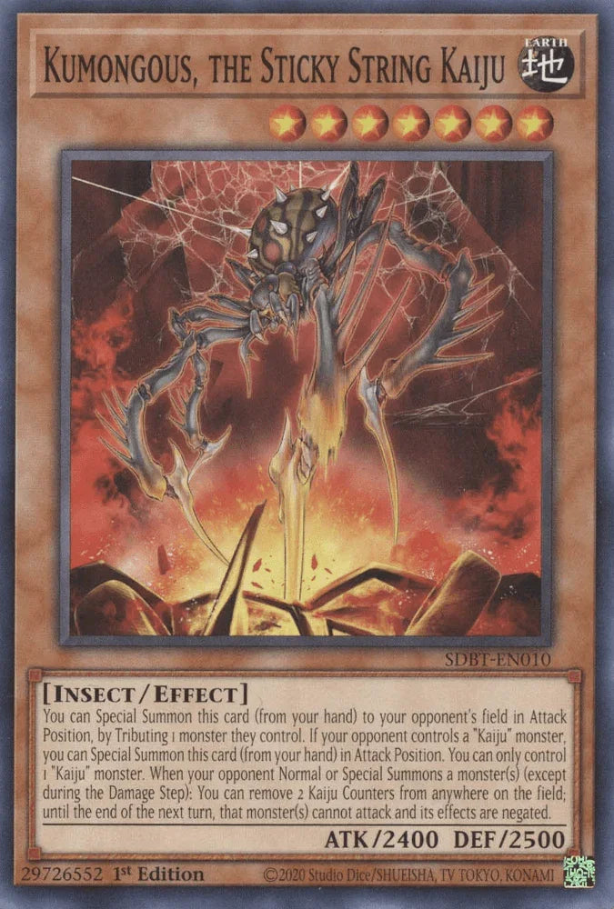 1st Edition, Common, Earth, Effect Monster, Insect, Structure Deck: Beware of Traptrix Kumongous, the Sticky String Kaiju [SDBT-EN010] Common - Trading Card World