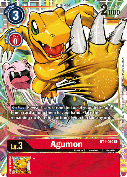 BT1-010, Digimon, Rare, Red, Release Special Booster Ver.1.0 Promos, Reptile, Rookie, Vaccine Agumon [BT1-010] (Dash Pack) [Release Special Booster Ver.1.0 Promos] - Trading Card World
