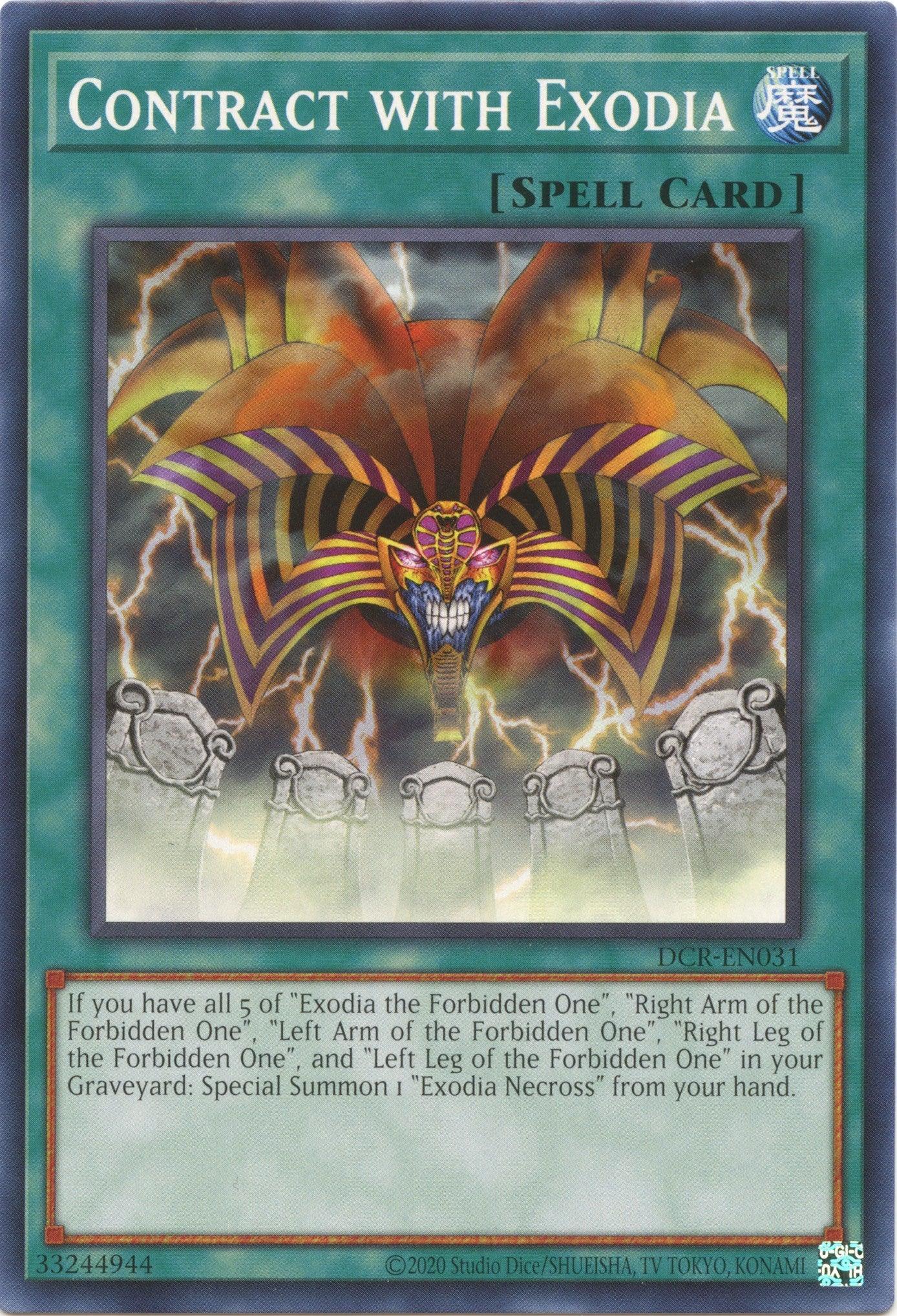 Common, Dark Crisis (25th Anniversary Edition), Normal Spell, Spell, Unlimited Contract with Exodia (25th Anniversary) [DCR-EN031] Common - Trading Card World
