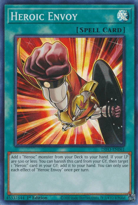 1st Edition, Dimension Force, Normal Spell, Spell, Super Rare Heroic Envoy [DIFO-EN061] Super Rare - Trading Card World