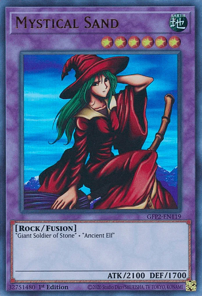 1st Edition, Earth, Fusion Monster, Ghosts From the Past: The 2nd Haunting, Rock, Ultra Rare Mystical Sand [GFP2-EN119] Ultra Rare - Trading Card World