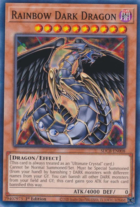 1st Edition, Common, Dark, Dragon, Effect Monster, Structure Deck: Legend of the Crystal Beasts Rainbow Dark Dragon [SDCB-EN008] Common - Trading Card World