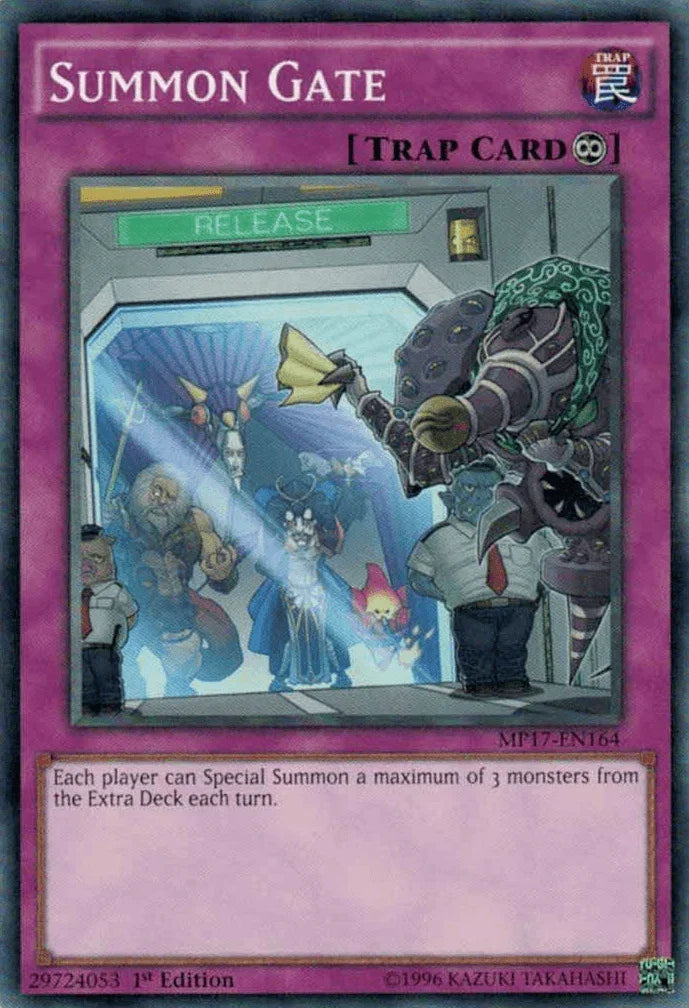 1st Edition, 2017 Mega-Tins Mega Pack, Common, Continuous Trap, Trap Summon Gate [MP17-EN164] Common - Trading Card World