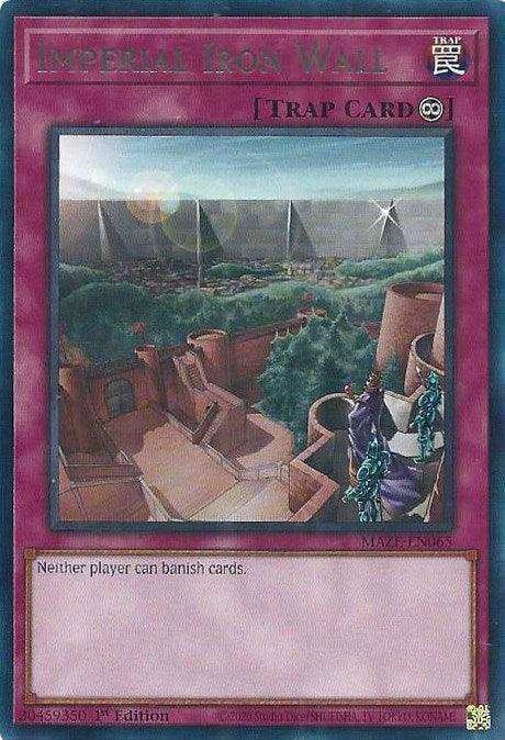 1st Edition, Continuous Trap, Maze of Memories, Rare, Trap Imperial Iron Wall [MAZE-EN065] Rare - Trading Card World