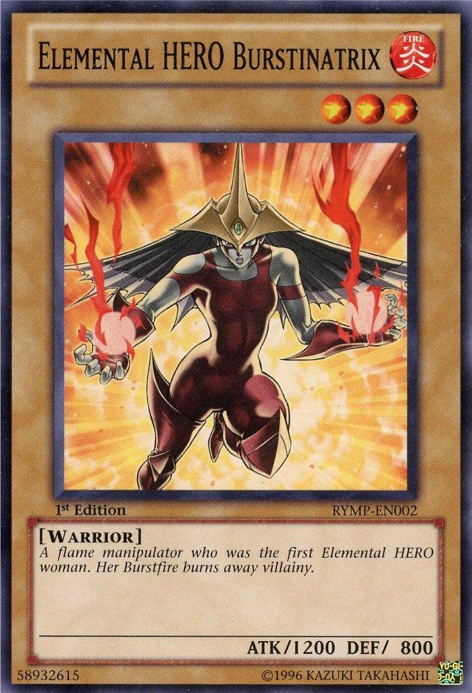 1st Edition, Common, Fire, Normal Monster, Ra Yellow Mega Pack, Unlimited, Warrior Elemental HERO Burstinatrix [RYMP-EN002] Common - Trading Card World