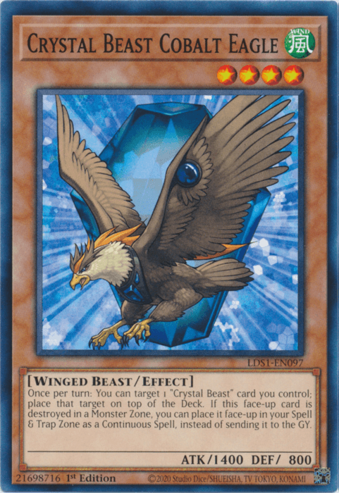 1st Edition, Common, Effect Monster, Legendary Duelists: Season 1, Wind, Winged Beast Crystal Beast Cobalt Eagle [LDS1-EN097] Common - Trading Card World