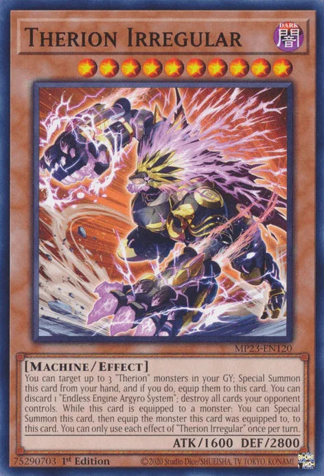 1st Edition, Common, Dark, Dueling Heroes Collectors Tin - Mega Pack (25th Anniversary Edition), Effect Monster, Machine Therion Irregular [MP23-EN120] Common - Trading Card World