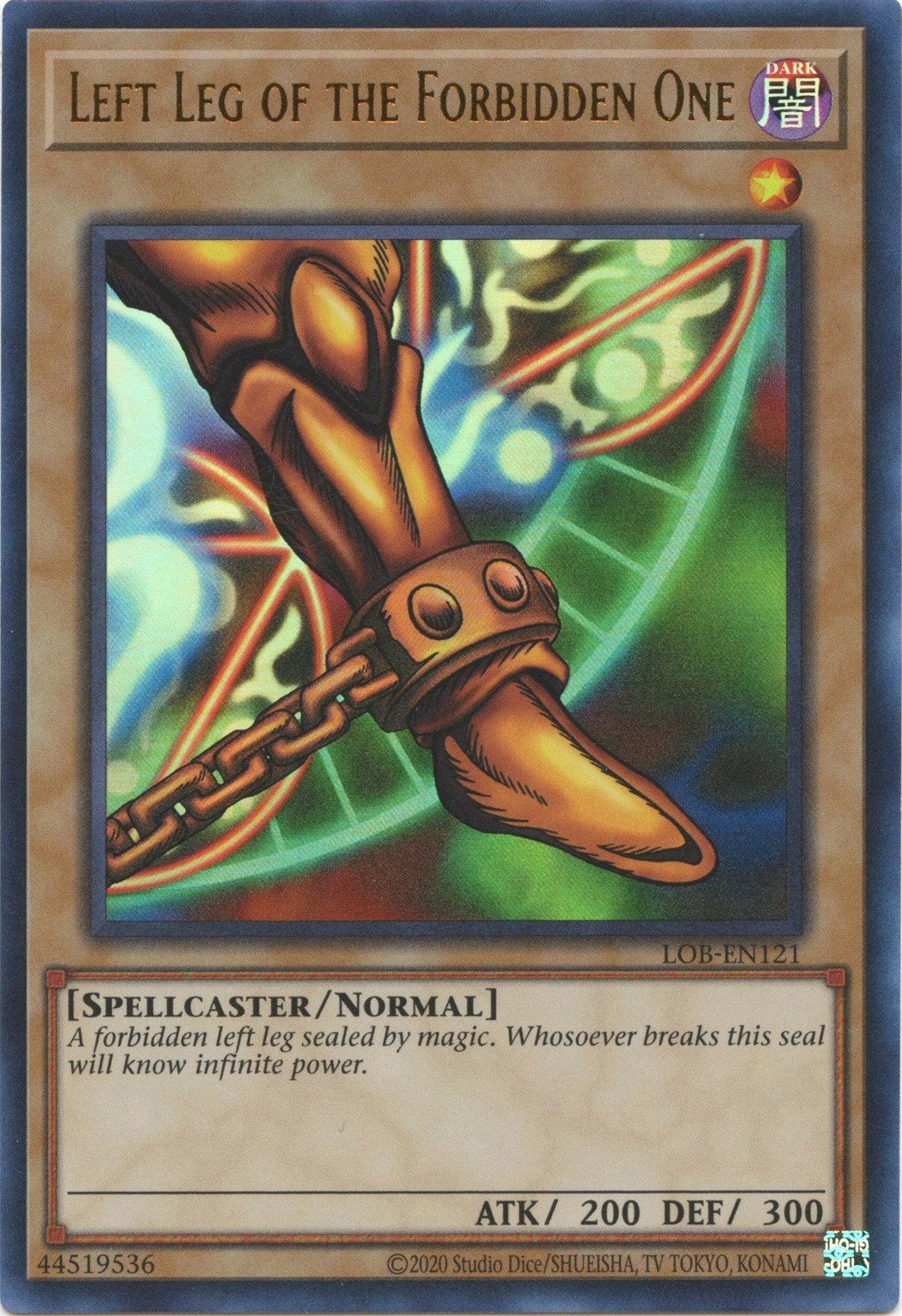 Dark, Legend of Blue Eyes White Dragon (25th Anniversary Edition), Normal Monster, Spellcaster, Ultra Rare, Unlimited Left Leg of the Forbidden One (25th Anniversary) [LOB-EN121] Ultra Rare - Trading Card World