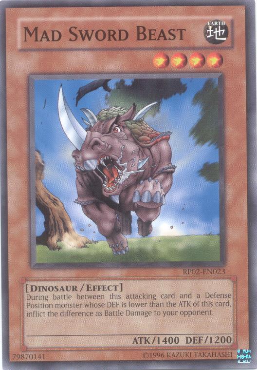 Common, Dinosaur, Earth, Effect Monster, Retro Pack 2, Unlimited Mad Sword Beast [RP02-EN023] Common - Trading Card World