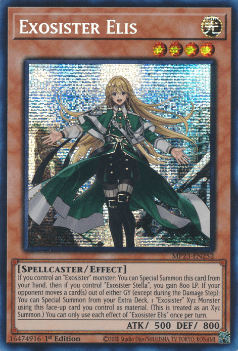 1st Edition, Dueling Heroes Collectors Tin - Mega Pack (25th Anniversary Edition), Effect Monster, Light, Prismatic Secret Rare, Spellcaster Exosister Elis [MP23-EN252] Prismatic Secret Rare - Trading Card World
