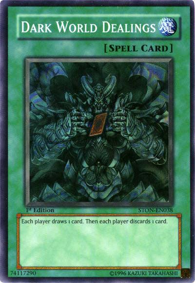 1st Edition, Normal Spell, Spell, Strike of Neos, Super Rare, Unlimited Dark World Dealings [STON-EN038] Super Rare - Trading Card World