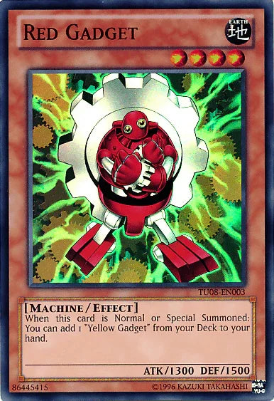 Earth, Effect Monster, Machine, Super Rare, Turbo Pack: Booster Eight, Unlimited Red Gadget [TU08-EN003] Super Rare - Trading Card World