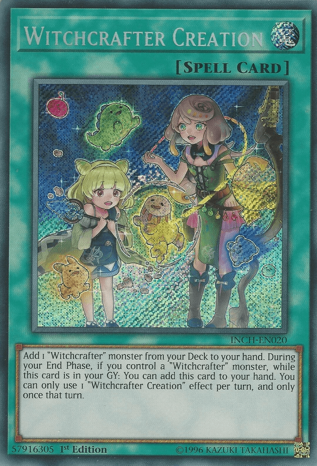 1st Edition, Normal Spell, Secret Rare, Spell, The Infinity Chasers Witchcrafter Creation [INCH-EN020] Secret Rare - Trading Card World