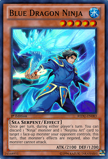 1st Edition, Effect Monster, Return of the Duelist, Sea Serpent, Super Rare, Unlimited, Water Blue Dragon Ninja [REDU-EN083] Super Rare - Trading Card World