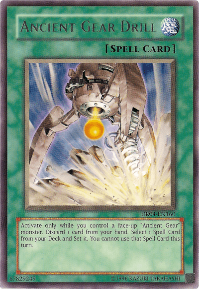 Dark Revelation Volume 4, Normal Spell, Rare, Spell, Unlimited Ancient Gear Drill [DR04-EN160] Rare - Trading Card World