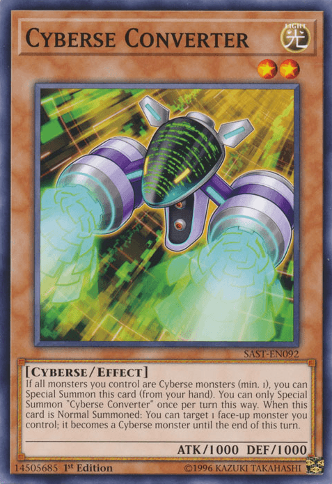 1st Edition, Common, Cyberse, Effect Monster, Light, Savage Strike, Unlimited Cyberse Converter [SAST-EN092] Common - Trading Card World