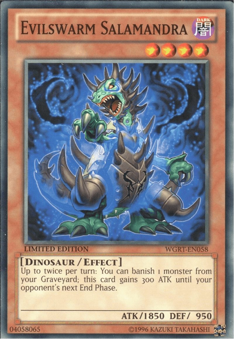Battle Pack 2: War of the Giants Reinforcements, Common, Dark, Effect Monster, Limited Evilswarm Salamandra [WGRT-EN058] Common - Trading Card World