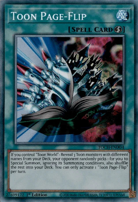 1st Edition, Collector's Rare, Quick Play Spell, Spell, Toon Chaos, Unlimited Toon Page-Flip [TOCH-EN004] Collector's Rare - Trading Card World
