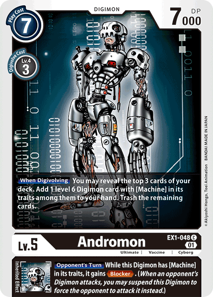 Black, Classic Collection, Common, Cyborg, Digimon, EX1-048, Ultimate, Vaccine Andromon [EX1-048] [Classic Collection] - Trading Card World