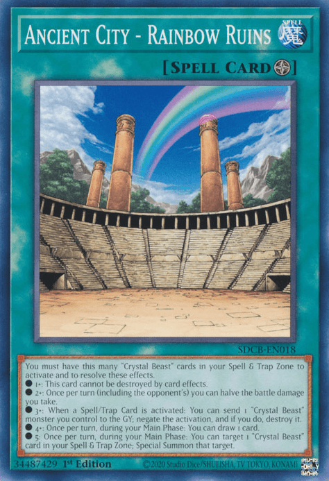 1st Edition, Common, Field Spell, Spell, Structure Deck: Legend of the Crystal Beasts Ancient City - Rainbow Ruins [SDCB-EN018] Common - Trading Card World