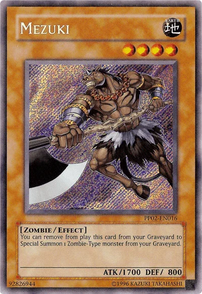 Earth, Effect Monster, Premium Pack 2, Secret Rare, Unlimited, Zombie Mezuki [PP02-EN016] Secret Rare - Trading Card World