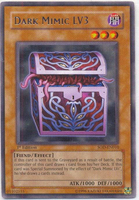 1st Edition, Dark, Effect Monster, Fiend, Rare, Soul of the Duelist, Unlimited Dark Mimic LV3 [SOD-EN010] Rare - Trading Card World