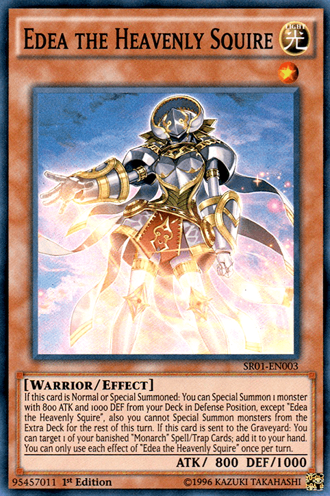 1st Edition, Effect Monster, Light, Structure Deck: Emperor of Darkness, Super Rare, Unlimited, Warrior Edea the Heavenly Squire [SR01-EN003] Super Rare - Trading Card World