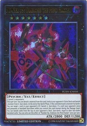 Dark, Limited, Psychic, Ultra Rare, Xyz/Effect Monster, Yu-Gi-Oh! Championship Series Prize Cards Number 89: Diablosis the Mind Hacker [YCSW-EN010] Ultra Rare - Trading Card World
