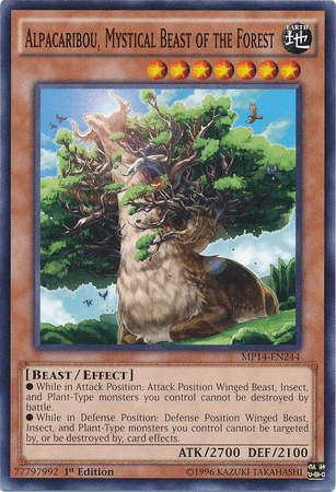 1st Edition, 2014 Mega-Tins Mega Pack, Common, Earth, Effect Monster Alpacaribou, Mystical Beast of the Forest [MP14-EN244] Common - Trading Card World