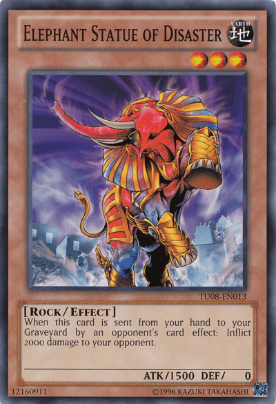 Common, Earth, Effect Monster, Rock, Turbo Pack: Booster Eight, Unlimited Elephant Statue of Disaster [TU08-EN013] Common - Trading Card World
