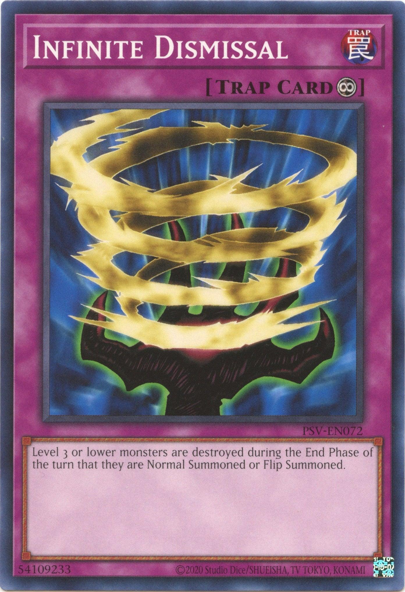 Common, Continuous Trap, Pharaoh's Servant (25th Anniversary Edition), Trap, Unlimited Infinite Dismissal (25th Anniversary) [PSV-EN072] Common - Trading Card World