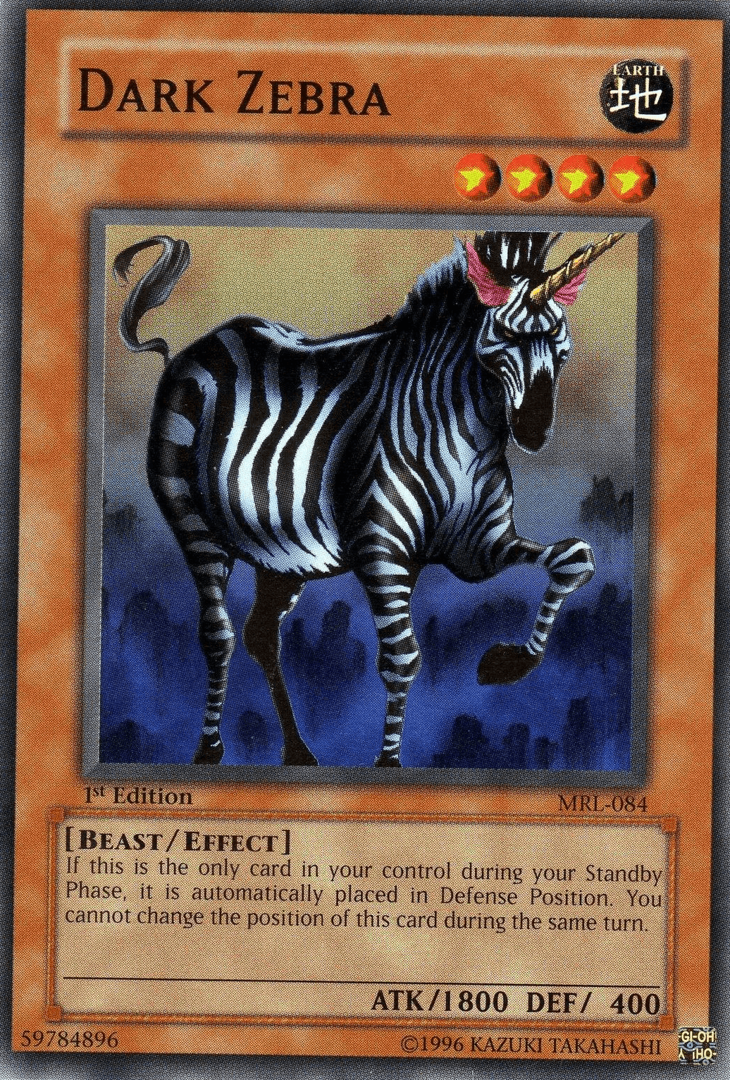 1st Edition, Beast, Common, Earth, Effect Monster, Magic Ruler, Unlimited Dark Zebra [MRL-084] Common - Trading Card World