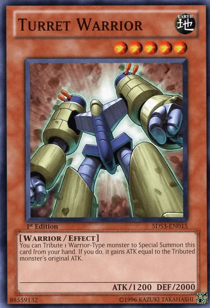 1st Edition, Common, Earth, Effect Monster, Starter Deck: Duelist Toolbox, Warrior Turret Warrior [5DS3-EN015] Common - Trading Card World