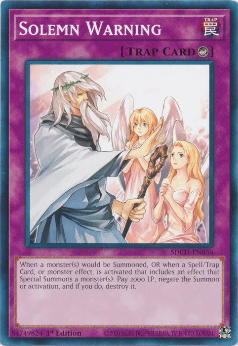1st Edition, Common, Counter Trap, Structure Deck: Spirit Charmers, Trap Solemn Warning [SDCH-EN036] Common - Trading Card World