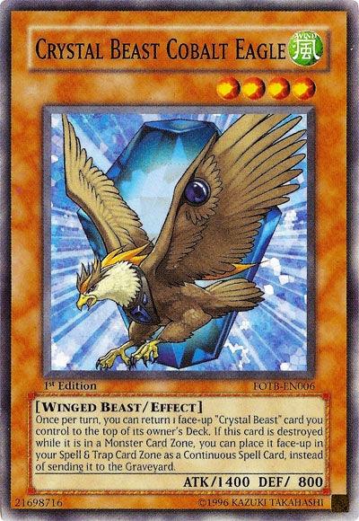 1st Edition, Common, Effect Monster, Force of the Breaker, Unlimited, Wind, Winged Beast Crystal Beast Cobalt Eagle [FOTB-EN006] Common - Trading Card World