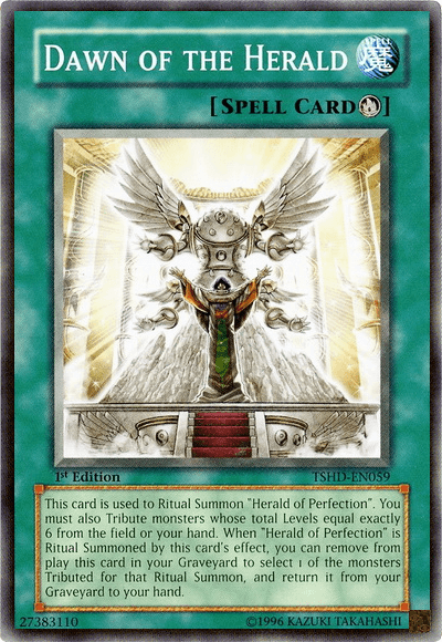 1st Edition, Common, Ritual Spell, Spell, The Shining Darkness, Unlimited Dawn of the Herald [TSHD-EN059] Common - Trading Card World