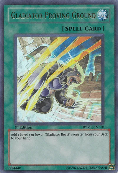 1st Edition, Normal Spell, Ra Yellow Mega Pack, Spell, Ultra Rare, Unlimited Gladiator Proving Ground [RYMP-EN110] Ultra Rare - Trading Card World