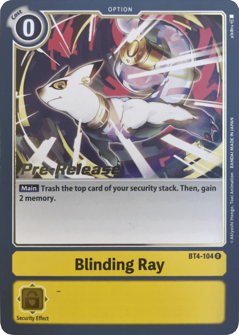 BT4-104, Great Legend Pre-Release Promos, Option, Promo, Yellow Blinding Ray [BT4-104] [Great Legend Pre-Release Promos] - Trading Card World