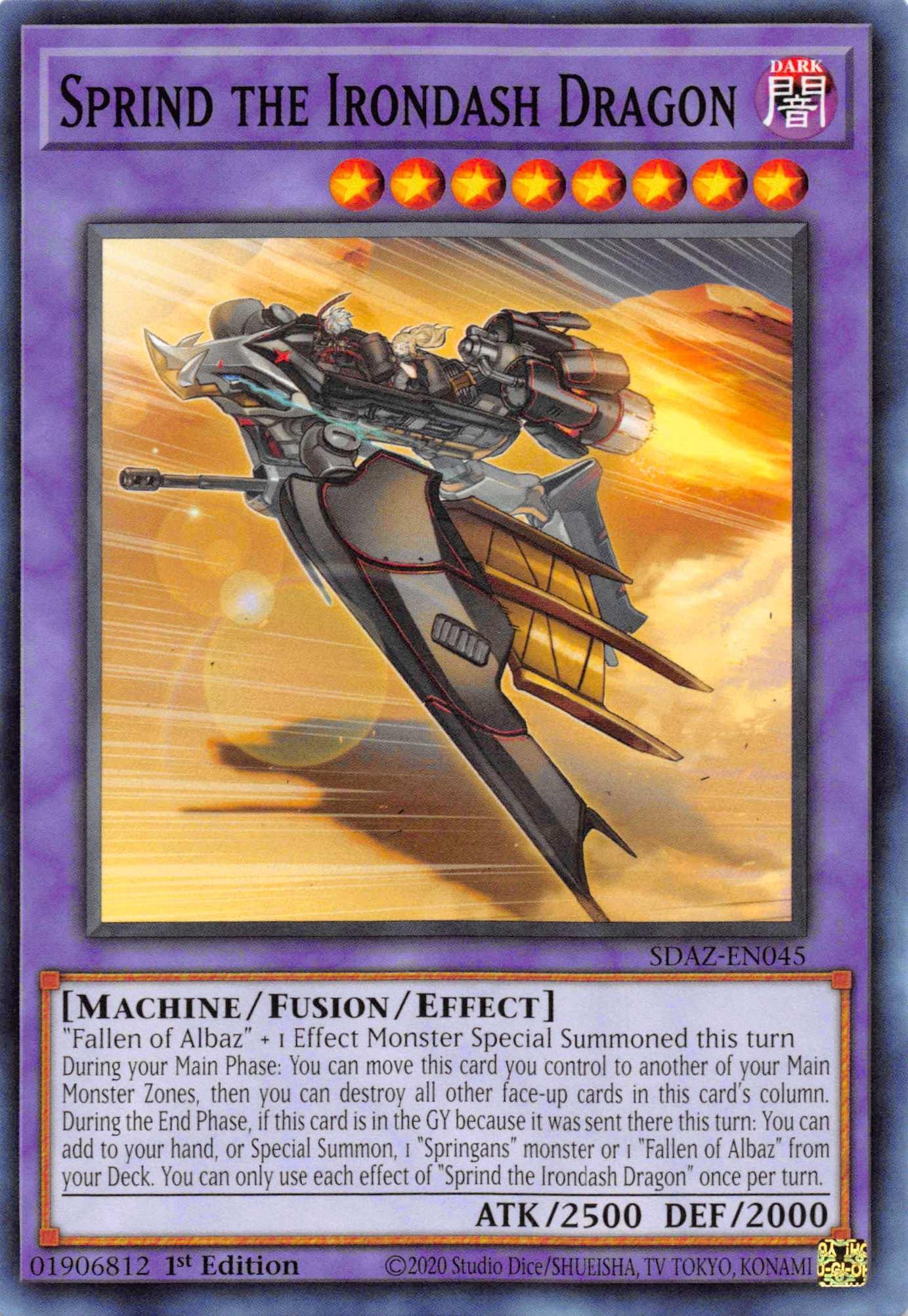 1st Edition, Common, Dark, Fusion/Effect Monster, Machine, Structure Deck: Albaz Strike Sprind the Irondash Dragon [SDAZ-EN045] Common - Trading Card World