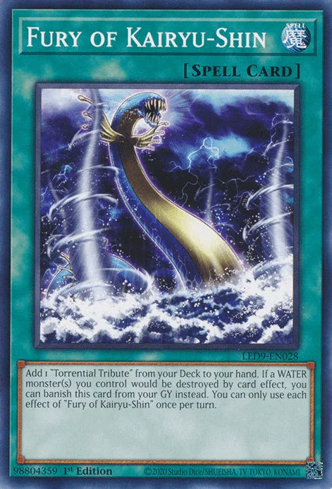 1st Edition, Common, Legendary Duelists: Duels From the Deep, Normal Spell, Spell Fury of Kairyu-Shin [LED9-EN028] Common - Trading Card World