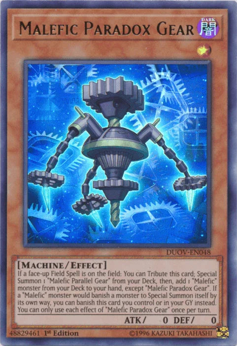 1st Edition, Dark, Duel Overload, Effect Monster, Machine, Ultra Rare Malefic Paradox Gear [DUOV-EN048] Ultra Rare - Trading Card World