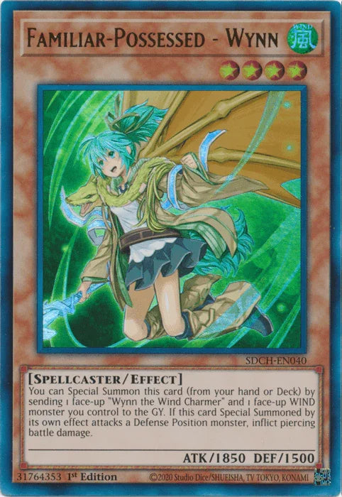 1st Edition, Effect Monster, Fire, Spellcaster, Structure Deck: Spirit Charmers, Ultra Rare Familiar-Possessed - Wynn (Alternate Art) [SDCH-EN040] Ultra Rare - Trading Card World