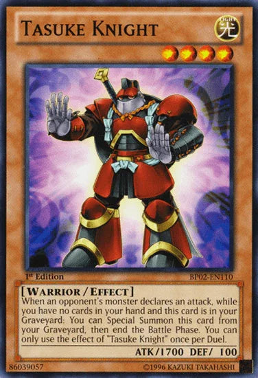 1st Edition, Battle Pack 2: War of the Giants, Effect Monster, Light, Mosaic Rare, Unlimited, Warrior Tasuke Knight [BP02-EN110] Mosaic Rare - Trading Card World