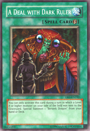 Common, Dark Revelation Volume 1, Quick Play Spell, Spell, Unlimited A Deal with Dark Ruler [DR1-EN192] Common - Trading Card World