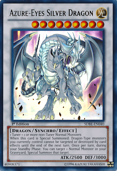 1st Edition, Dragon, Light, Structure Deck: Saga of Blue-Eyes White Dragon, Synchro/Effect Monster, Ultra Rare, Unlimited Azure-Eyes Silver Dragon [SDBE-EN040] Ultra Rare - Trading Card World
