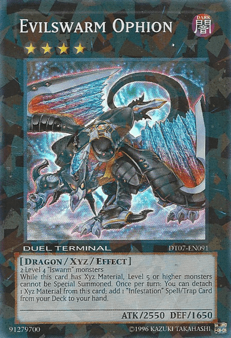 Dark, Dragon, Duel Terminal 7, Limited, Super Rare, Xyz/Effect Monster Evilswarm Ophion [DT07-EN091] Super Rare - Trading Card World
